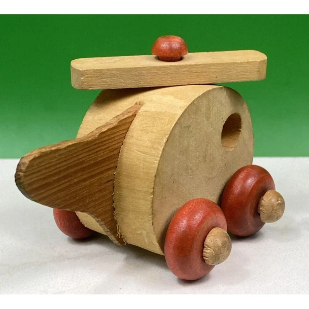 Vintage Rare Montgomery Schoolhouse Wooden Helicopter Made In Vermont USA